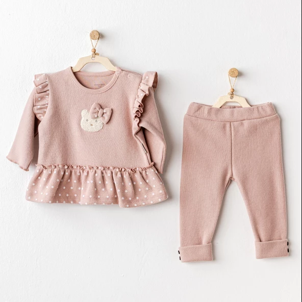 Kız Bebek Takım 2'li Set Cute Bear AC25114 - 3