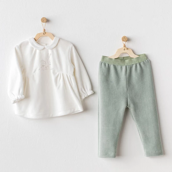 Kız Bebek Takım 2'li Set Velvet Cute Bear Friends AC25134 - Resim 4