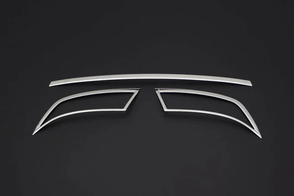 OMSA Skoda Octavia A7 Krom Egzoz Ucu Arka Difüzör 3 Parça 2013-2019 Arası - Resim 2