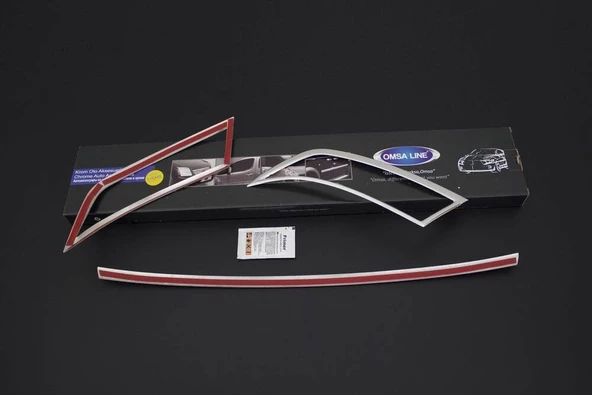 OMSA Skoda Octavia A7 Krom Egzoz Ucu Arka Difüzör 3 Parça 2013-2019 Arası - Resim 3