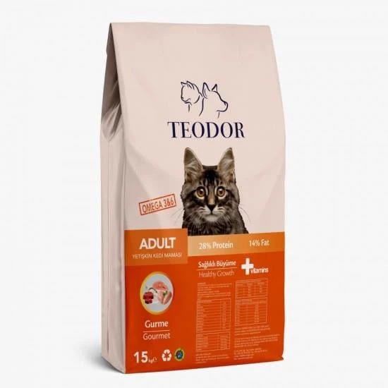 Teodor Yetişkin Kedi Maması Gurme 15 Kg