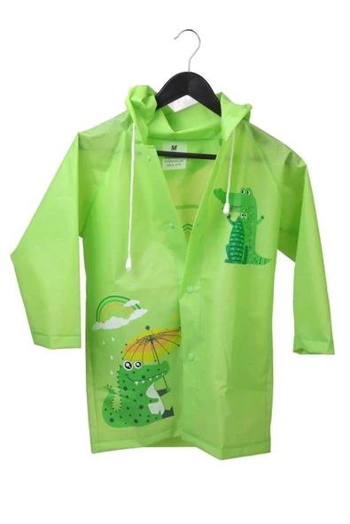 Hayvan Figürlü Kapüşonlu Çocuk Yağmurluk - Unisex Çocuk Yağmurluğu Rüzgarlık - 12