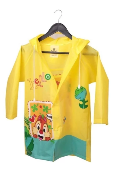Hayvan Figürlü Kapüşonlu Çocuk Yağmurluk - Unisex Çocuk Yağmurluğu Rüzgarlık - 3