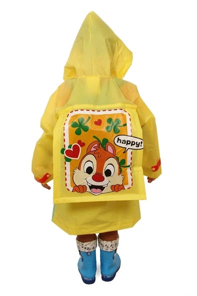 Hayvan Figürlü Kapüşonlu Çocuk Yağmurluk - Unisex Çocuk Yağmurluğu Rüzgarlık - 9