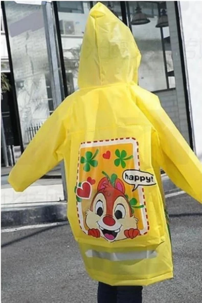 Hayvan Figürlü Kapüşonlu Çocuk Yağmurluk - Unisex Çocuk Yağmurluğu Rüzgarlık - 6
