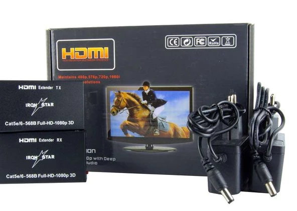 IRONSTAR IRHDMI 02 HDMI EXTENDER 60M BY CAT-5E/6 DÖNÜŞTÜRÜCÜ;Class