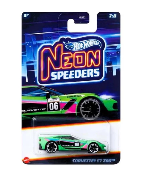 Hot Wheels Neon Yarış Arabası Corvette C7 Z06 HRW81