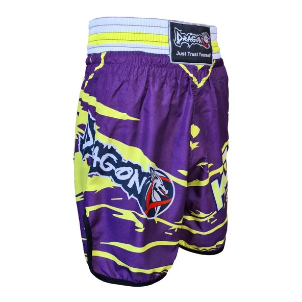 DragonDo KB246 Kick Boks Şortu Kick Boxing Antrenman Şortu Dijital Baskılı Neon Şort - 4