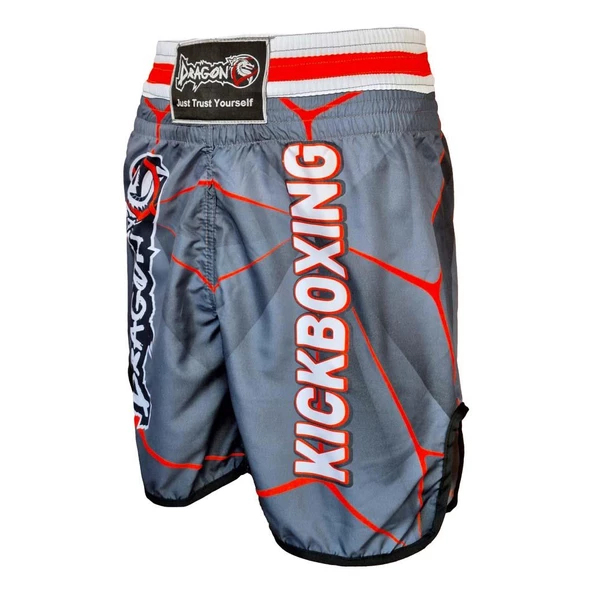 DragonDo KB243 Kick Boks Şortu Kick Boxing Antrenman Şortu Gri Desenli Şort - 3