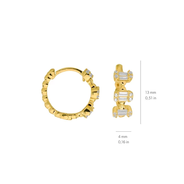 14 Ayar Baget Tek Hakla Altın Küpe 0,96 gr - 4