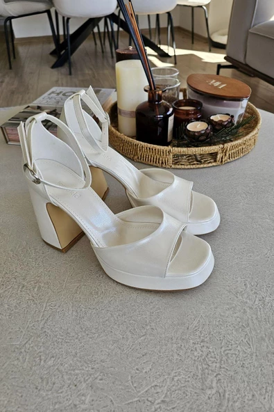 024 5000 Topukla Kadın Saten Platformlu 10 cm Abiye Ayakkabı - 3