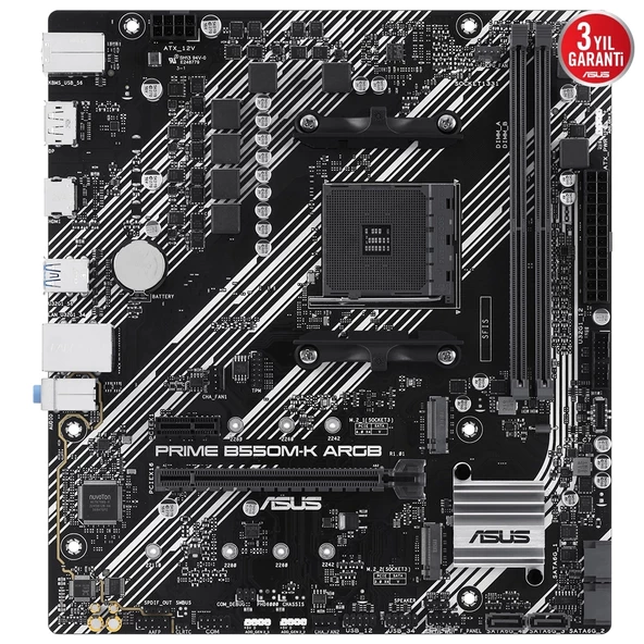 Asus Prime B550M-K ARGB M.2 mATX DDR4 AM4 Anakart - 4