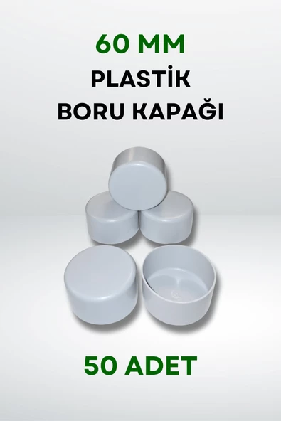 Plastik Boru Kapağı 60 MM (50 Adet) - 2
