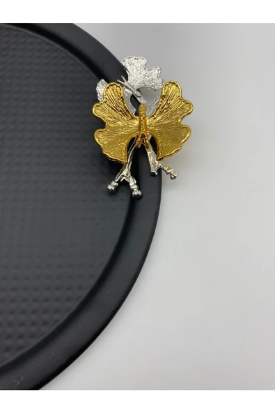 3'lü Kelebekli Yuvarlak Siyah Çay ve Kahve Sunum Tepsisi, Dekoratif Servis Tepsisi 22cm Tek kişilik - 6