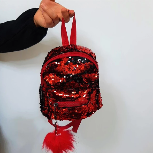Fiyra crn Kırmızı Pullu Kız Çocuk Sırt Çantası (16cmx20cmx10cm) - 2