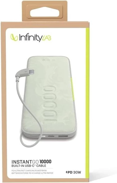 InfinityLab by Harman - InstantGo Powerbank 10000 mAh, USB-C, Beyaz - 2