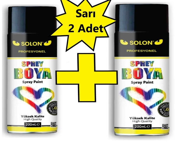 2 Adet Sarı Sprey Boya 200 ml.