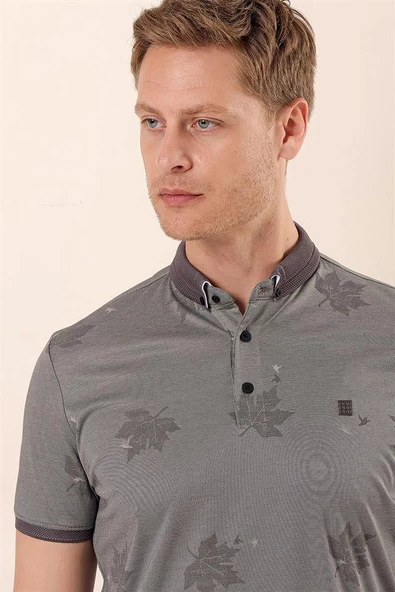 Siyah Kısa Kollu Baskılı Örme Pamuklu Casual Slim Fit Dar Kesim T-Shirt 1011230173 - Resim 5