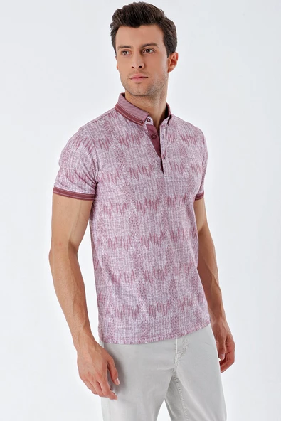 Somon Kısa Kollu Baskılı ArmürlüCasual Slim Fit Dar Kesim T-Shirt 1011230166