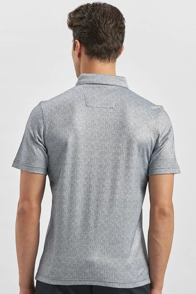 Koyu Lacivert Merserize Garnili Pamuklu Casual Slim Fit Tişört 1011240164 - Resim 5