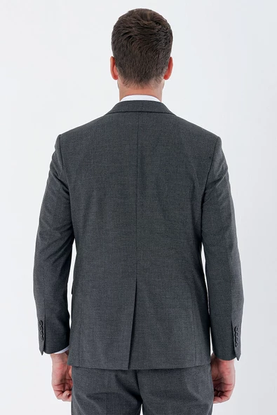 Siyah Desenli Mono Yaka 6 Drop Comfort Fit Rahat Kesim Klasik Takım Elbise 1001235163 - 4