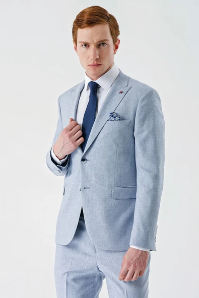 Mavi Örme Kırlangıç Yaka 6 Drop Slim Fit Dar Kesim Klasik Takım Elbise 1001240112 - 2
