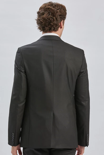 Koyu Lacivert Çizgili Kırlangıç Yaka Astarlı 6 Drop Slim Fit Dar Kesim Takım Elbise 1001240175 - 5