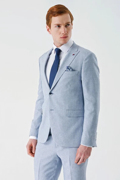Mavi Örme Kırlangıç Yaka 6 Drop Slim Fit Dar Kesim Klasik Takım Elbise 1001240112 - 6