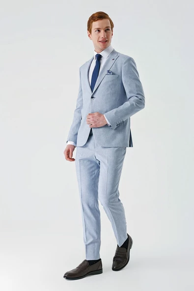 Mavi Örme Kırlangıç Yaka 6 Drop Slim Fit Dar Kesim Klasik Takım Elbise 1001240112 - 5