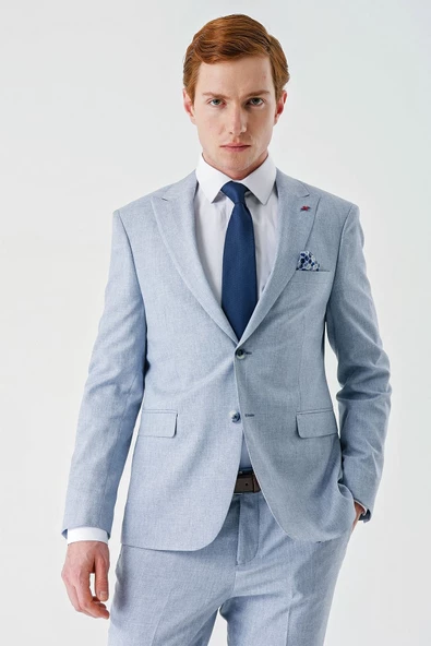 Mavi Örme Kırlangıç Yaka 6 Drop Slim Fit Dar Kesim Klasik Takım Elbise 1001240112 - 10