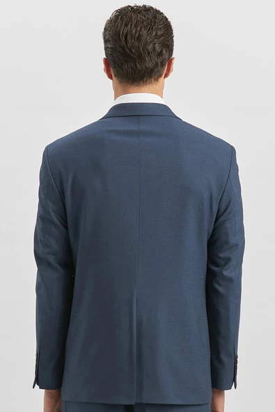 Lacivert Kendinden Mono Yaka 2 Düğme 4 Drop Comfort Fit Classic Takım Elbise 1001240181 - 6