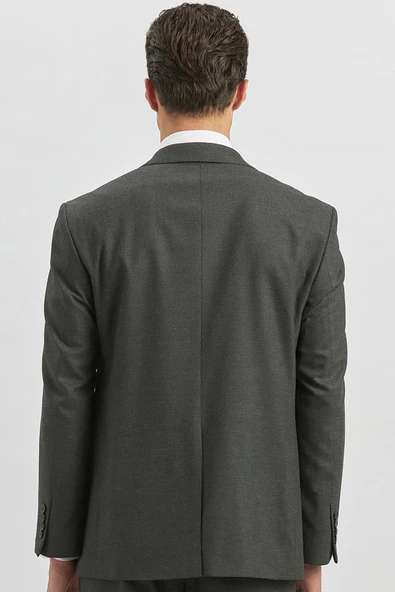 Siyah Kendinden Mono Yaka 2 Düğme 4 Drop Comfort Fit Classic Takım Elbise 1001240181 - 6