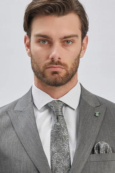 Koyu Antrasit Düz Bez Ayağı 6 Drop Slim Fit Classic Esnek Takım Elbise 1001240173 - 7