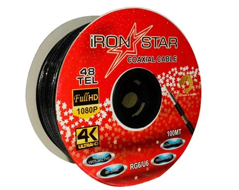 IRONSTAR TOPKABLO W RG6-U4 48 TEL BEYAZ ANTEN KABLOSU 100 MT;Class