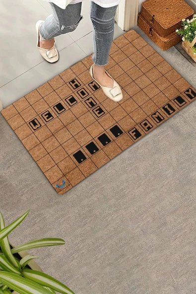 Valerine Life Scrabble Welcome Home Kişiye, İsme ve Aileye Özel Family Kapı Önü Paspası 45x70cm ürün görseli