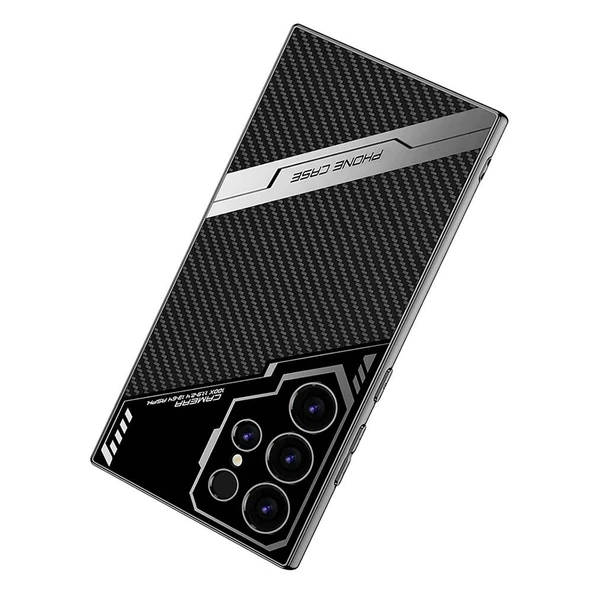 Galaxy S23 Ultra Kılıf Kamera Korumalı Karbon Tasarım Redclick Yeni Seri Procase Kapak - Resim 5