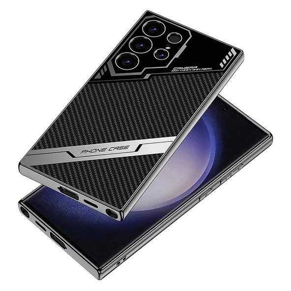 Galaxy S23 Ultra Kılıf Kamera Korumalı Karbon Tasarım Redclick Yeni Seri Procase Kapak - Resim 2