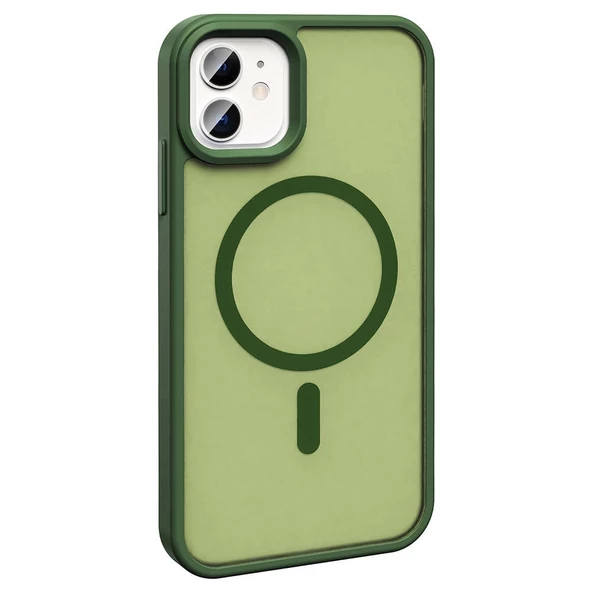 Apple iPhone 11 Kılıf Magsafe Şarj Özellikli Mat Arka Yüzey Redclick Sio Kapak - Resim 11