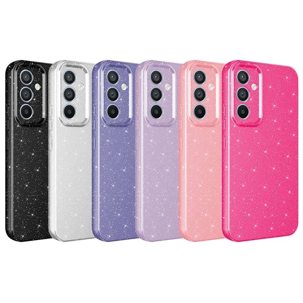 Galaxy A05S Kılıf Kamera Korumalı Simli Lüks Redclick Koton Kapak - Resim 2