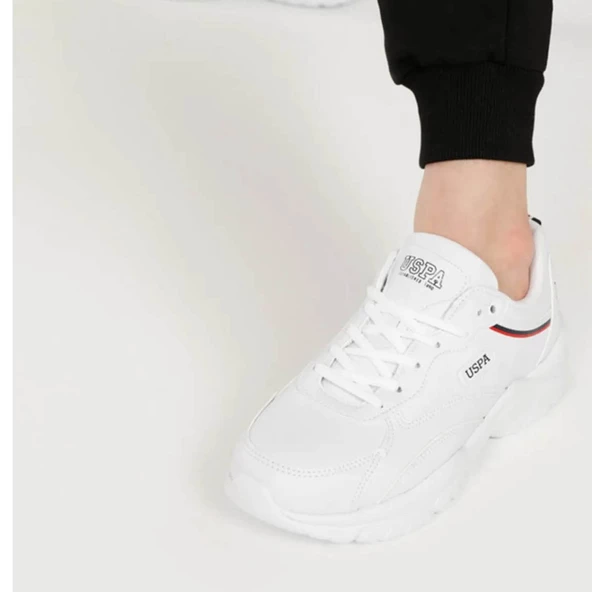 U.S. Polo Assn  Beyaz Yüksek Taban Kadın Sneaker Ayakkabı - 4
