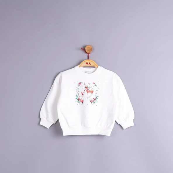 NK-33640 Geyik Desenli Yılbaşı Sweat