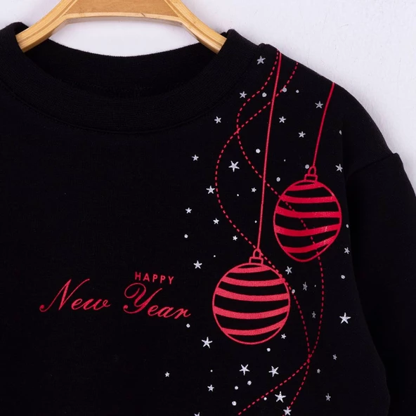 NK-33642 Happy New Year Baskılı Sweat - 8