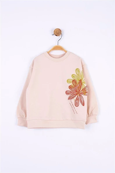 Kız Bebek Mine Çiçeği Baskılı Sweat
