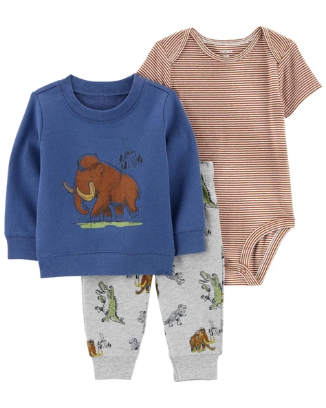 Erkek Bebek 3'lü Hırkalı Set - 4