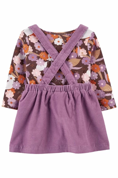 Kız Bebek 3'lü Salopet Set - 8