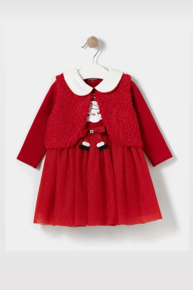 NAME BABY Kids Kız Bebek Yelekli Yılbaşı Elbisesi - 5
