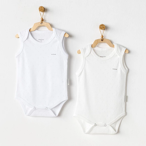Bebek Body 2'li Body Sleeveless Jacquard Basic AC24702
