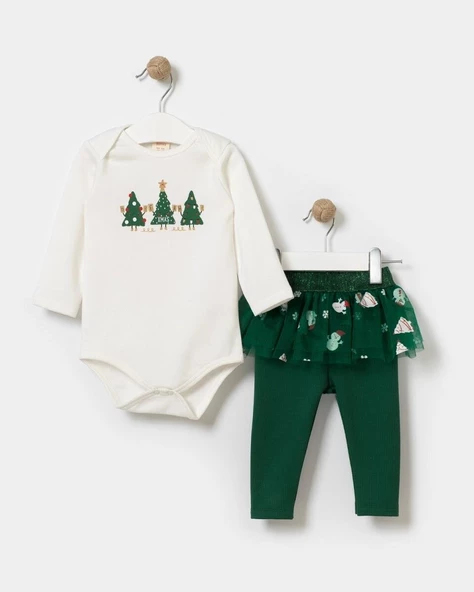 Name Baby Kids Kız Bebek Taytı Tütülü Yılbaşı Takımı - 3