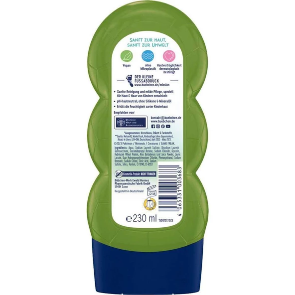 Bübchen Çocuk Şampuan&Duş Jeli 2 in 1 Pokemon Bulbasaur 230 ml - 2