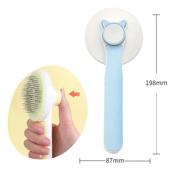 BUFFER® Basmalı Kedi Köpek Tüy Toparlayıcı Masaj Etkili Pet Fırçası - 5